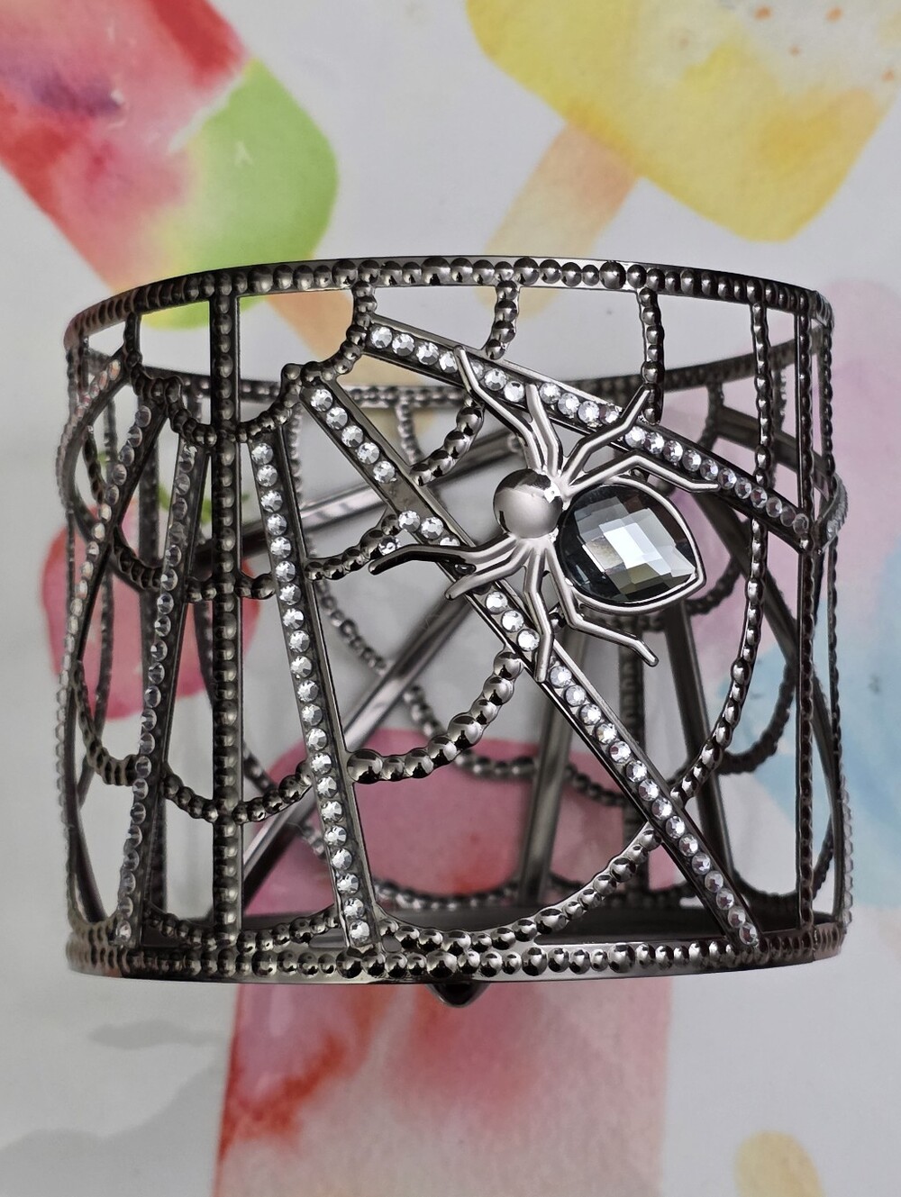 Bath & Body Works Spider & Web Rhinstone Candle Holder New with DEFECT